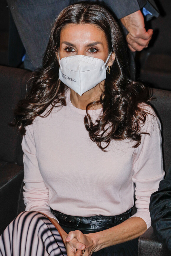 La reine Letizia préside l'acte institutionnel de la Fédération espagnole des maladies rares (FEDER), à l'Auditorio Ciudad de León, Espagne, le 15 mars 2022