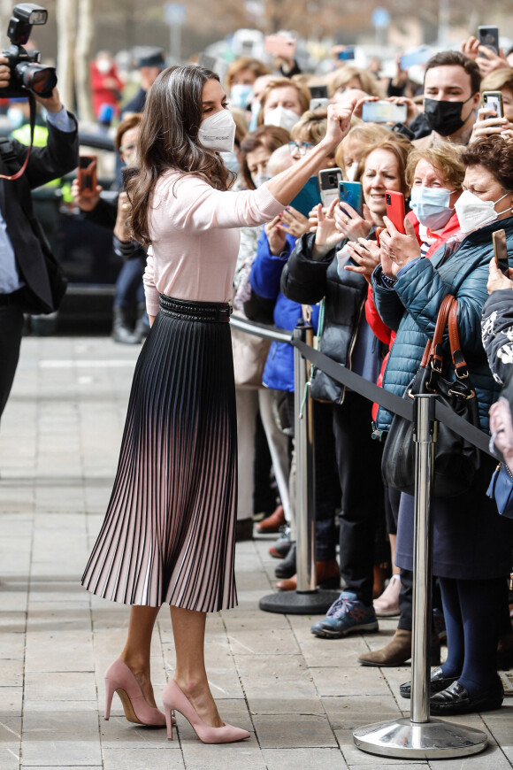 La reine Letizia préside l'acte institutionnel de la Fédération espagnole des maladies rares (FEDER), à l'Auditorio Ciudad de León, Espagne, le 15 mars 2022