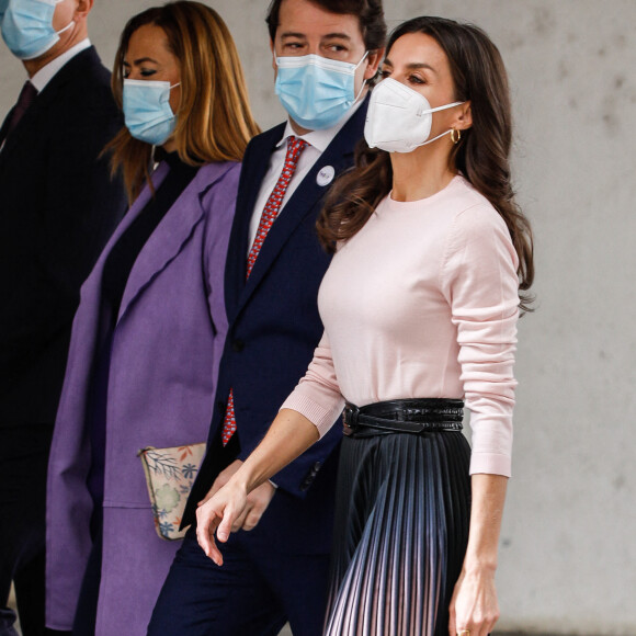 La reine Letizia préside l'acte institutionnel de la Fédération espagnole des maladies rares (FEDER), à l'Auditorio Ciudad de León, Espagne, le 15 mars 2022