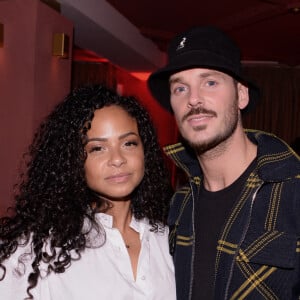 Matt Pokora et sa femme Christina Milian lors de la soirée d'anniversaire de C.Bruna (27 ans) au restaurant Giusé Trattoria à Paris, France © Rachid Bellak/Bestimage 