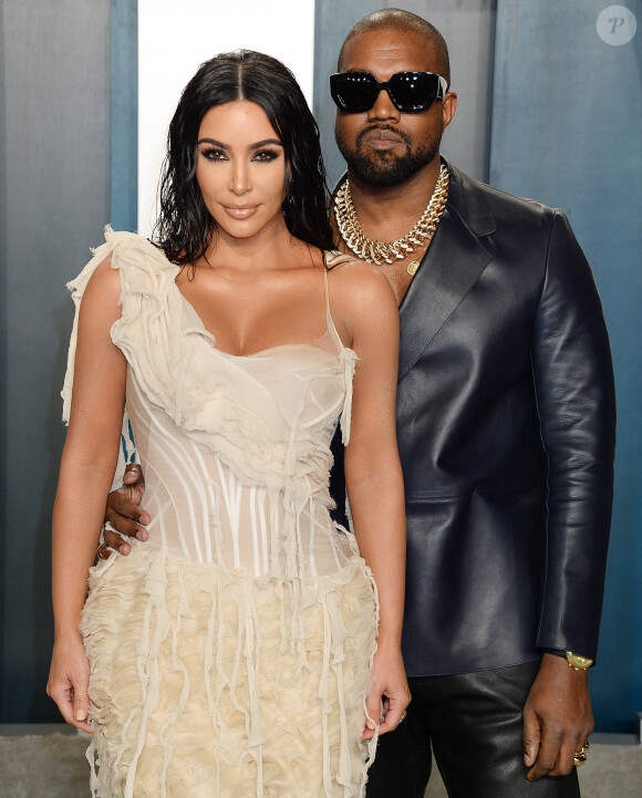 Kim Kardashian et son mari Kanye West - People à la soirée "Vanity Fair Oscar Party" après la 92ème cérémonie des Oscars 2020 au Wallis Annenberg Center for the Performing Arts à Los Angeles. 