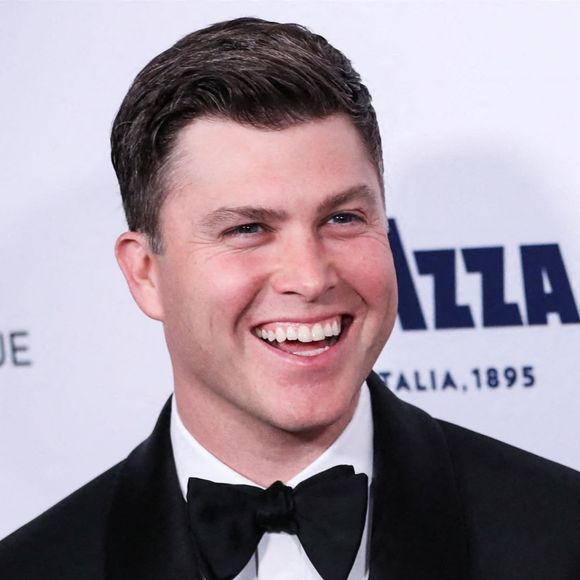Colin Jost, Scarlett Johansson au photocall de la cérémonie de la 35ème édition des "American Cinematheque Awards" à Los Angeles, le 18 novembre 2021. 