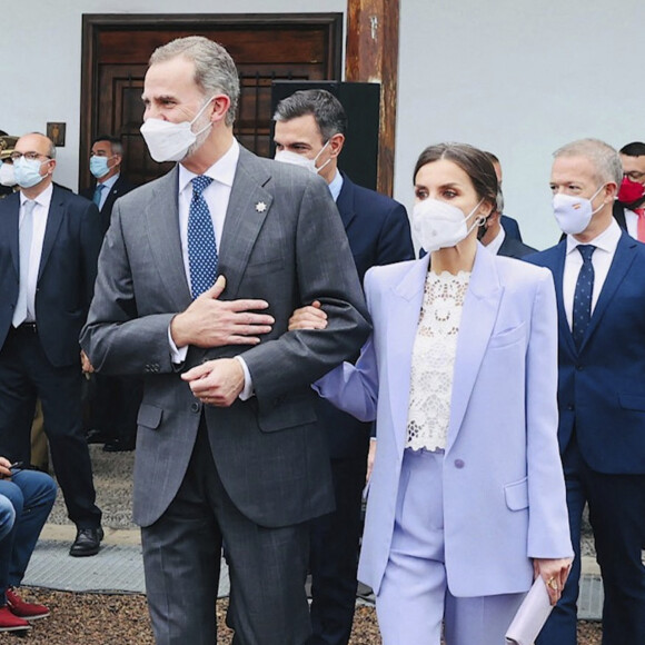 Le roi Felipe et la reine Letizia d'Espagne visitent l'île de La Palma pour soutenir et rendre hommage aux victimes du volcan Cumbre Vieja. La Palma - 12 mars 2022