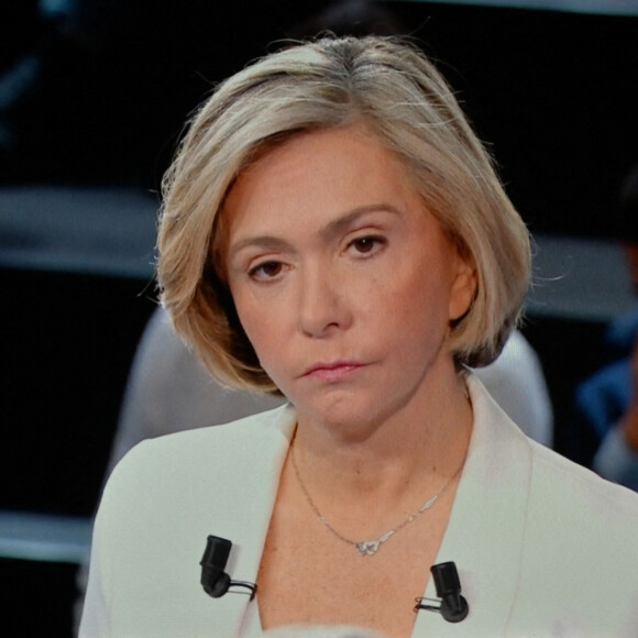Valérie Pécresse (Les Républicains) - Captures d'écran de l'émission "La France face à la guerre" avec 8 des candidats à l'élection présidentielle le 14 mars 2022 © Frédéric Chambert / Panoramic / Bestimage