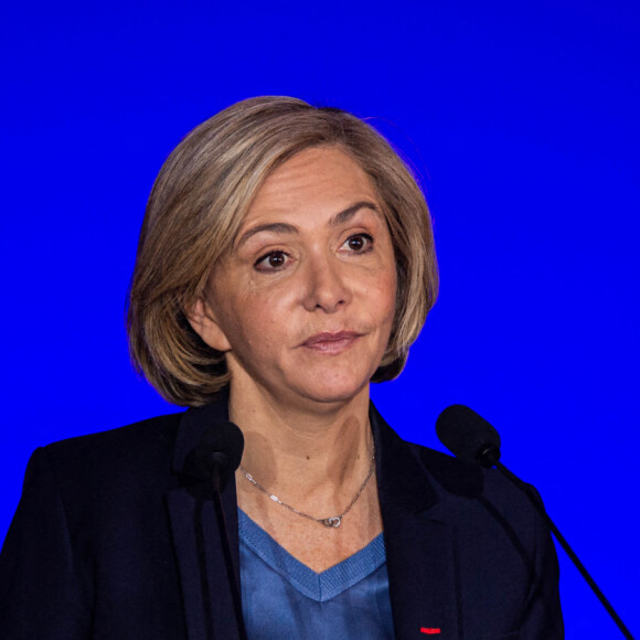 Valérie Pécresse, candidate aux élections présidentielles, présente son projet présidentiel lors d'une conférence de presse à Paris, le 14 mars 2022. © Baptiste Autissier / Panoramic / Bestimage 