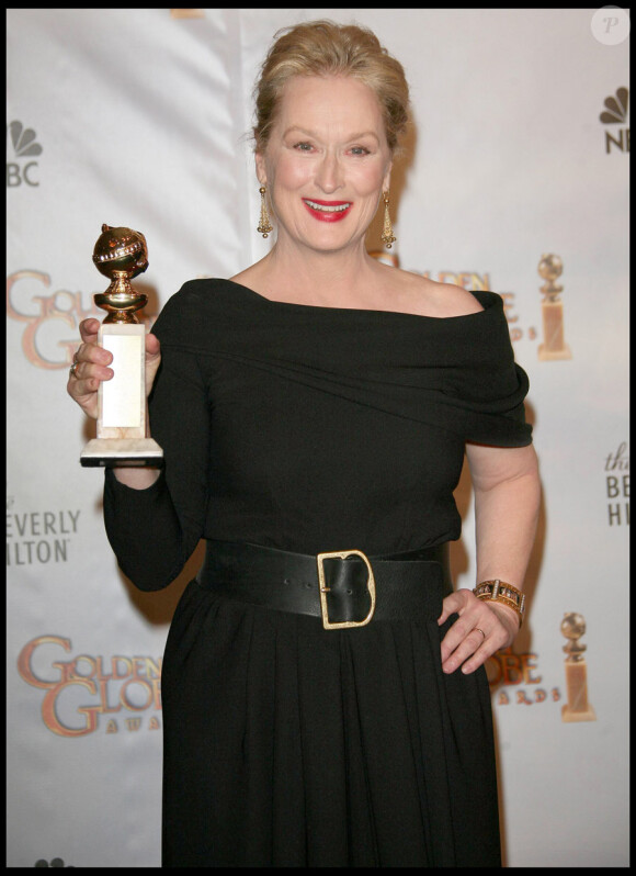 Meilleure actrice dans une comédie (Julie et Julia), Meryl Streep, lors de la 67e cérémonie des Golden Globes à Los Angeles le 17 janvier 2010