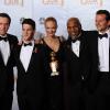 Meilleure comédie, Very Bad Trip : l'équipe du film dont Ed Helms, Justin Bartha, Heather Graham, Bradley Cooper et Mike Tyson, lors de la 67e cérémonie des Golden Globes à Los Angeles le 17 janvier 2010