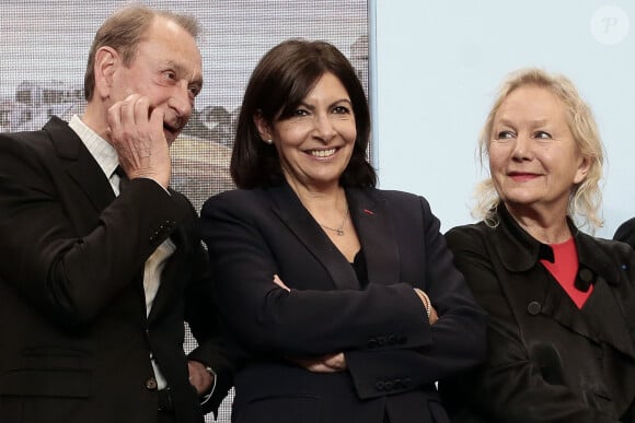 Bertrand Delanoë, Anne Hidalgo, Agnès b. - Inauguration de la Canopée du Forum des Halles, conçue par les architectes Patrick Berger et Jacques Anziutti dans le quartier des Halles à Paris, le 5 avril 2016.