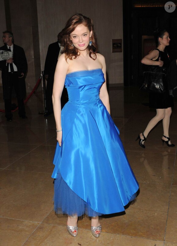 Rose McGowan à l'occasion de l'after party des Golden Globe Awards, organisée par la Weinstein Company au Bar 210 de Los Angeles, le 17 janvier 2010.