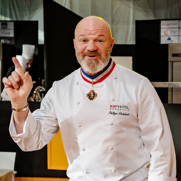 Exclusif - Philippe Etchebest préside le salon français de la restauration "Expotel" à Bordeaux. Il dirige aussi la journée des chefs et sa compétion regroupant 22 Etoiles sur l'évènement, le 25 Novembre 2019. © Patrick Bernard/ Bestimage