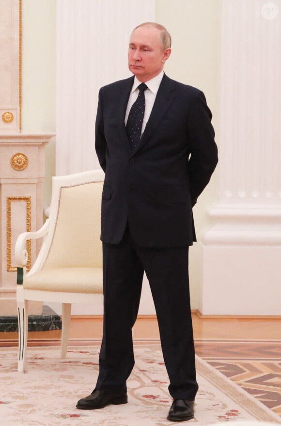Vladimir Poutine (président de la Fédération de Russie), reçoit Alexander Lukashenko (président de la République de Biélorussie) au Kremlin à Moscou, le 11 mars 2022. 