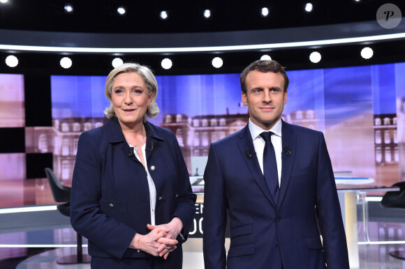 Débat de l'entre-deux-tours entre Marine Le Pen (candidate du parti ''Front National" et Emmanuel Macron (candidat du mouvement ''En marche !''). Saint-Denis © Chamussy/Pool/Bestimage 