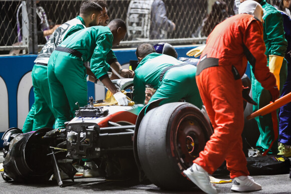 Le pilote allemand Mick Schumacher, fils de Michael Schumacher, a été victime ce samedi d'une très violente sortie de piste lors des qualifications du Grand Prix de Formule 1 d'Arabie saoudite sur le circuit de Jeddah le 26 mars 2022. © Motorsport Images/Panoramic/Bestimage