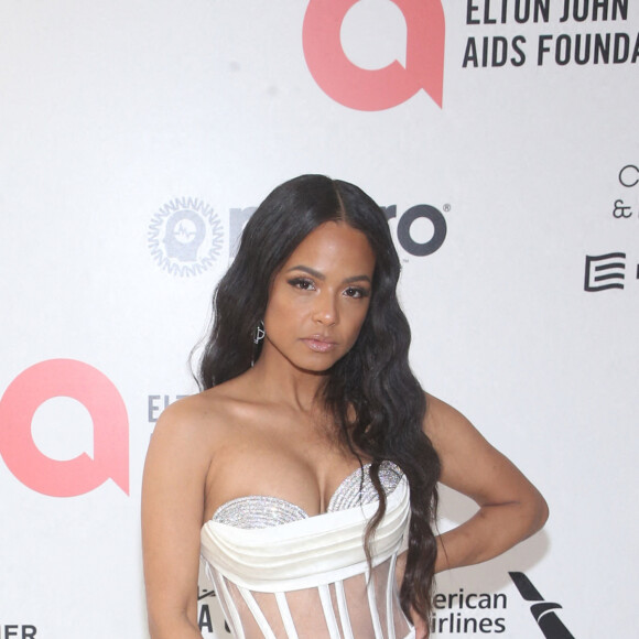 Christina Milian au photocall de la soirée "Elton John AIDS Foundation" lors de la 94ème édition de la cérémonie des Oscars à Los Angeles, le 27 mars 2022. 