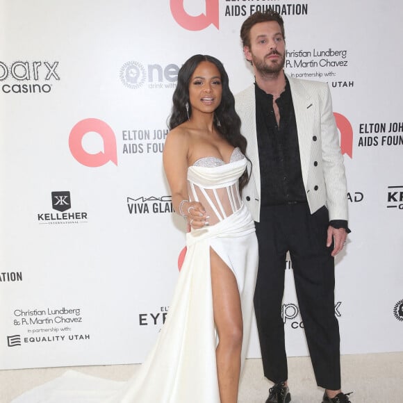 Christina Milian, Matt Pokora assistent à l'annuelle soirée d'Elton John le soir de la cérémonie de OScars à Los Angeles, CA, USA, March 27, 2022. Photo by Fayes Vision/Startraks/ABACAPRESS.COM