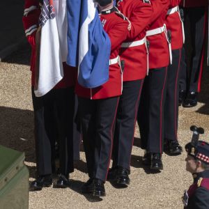 Cercueil du défunt - Arrivées aux funérailles du prince Philip, duc d'Edimbourg à la chapelle Saint-Georges du château de Windsor, le 17 avril 2021. 