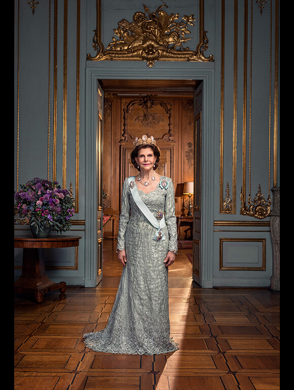 Nouveau portrait officiel de la reine Silvia de Suède, mars 2022.
