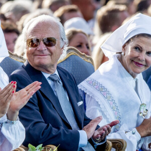 La princesse Estelle, la princesse Victoria, le roi Carl Gustav, la reine Silvia, le prince Carl Philip, la princesse Sofia, la princesse Madeleine - La princesse Victoria de Suède fête son 41ème anniversaire à Borgholm en Suède le 14 juillet 2018