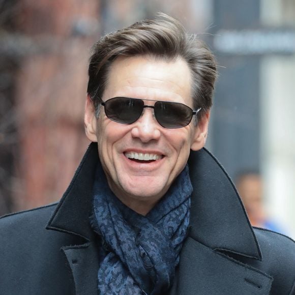 Jim Carrey à la sortie de son hôtel à New York le 7 février 2020. 