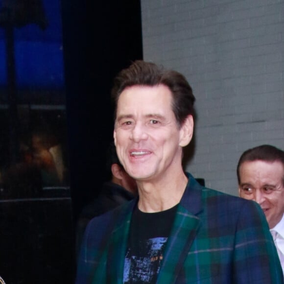 Jim Carrey arrive à Good Morning America à New York, le 4 février 2020. Jim a fière allure à son arrivée pour promouvoir le nouveau film Sonic The Hedgehog. 