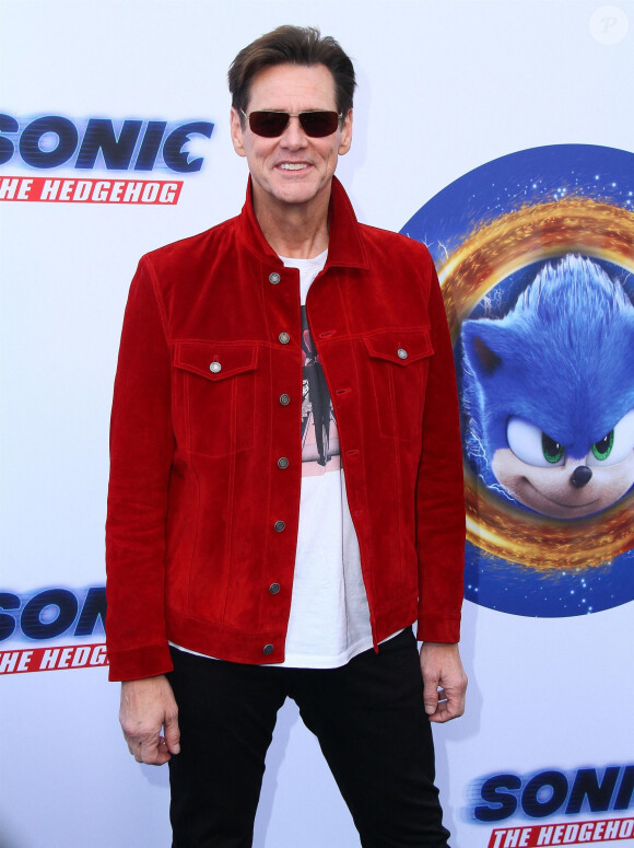 Jim Carrey à la première de Sonic The Hedgehog aux Paramount Studios à Los Angeles, le 25 janvier 2020 
