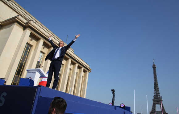 Meeting du Candidat à la Présidentielle 2022 d'Eric Zemmour sur la place du Trocadero à Paris le 27 mars 2022.