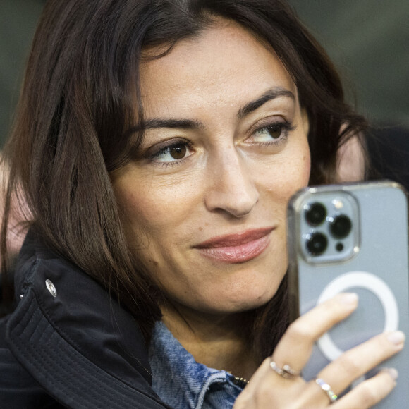 Rachel Legrain-Trapani (Miss France 2007) - People dans les tribunes du match PSG Vs Lorient (5-1) au Parc des Princes à Paris le 3 avril 2022. © Agence/Bestimage