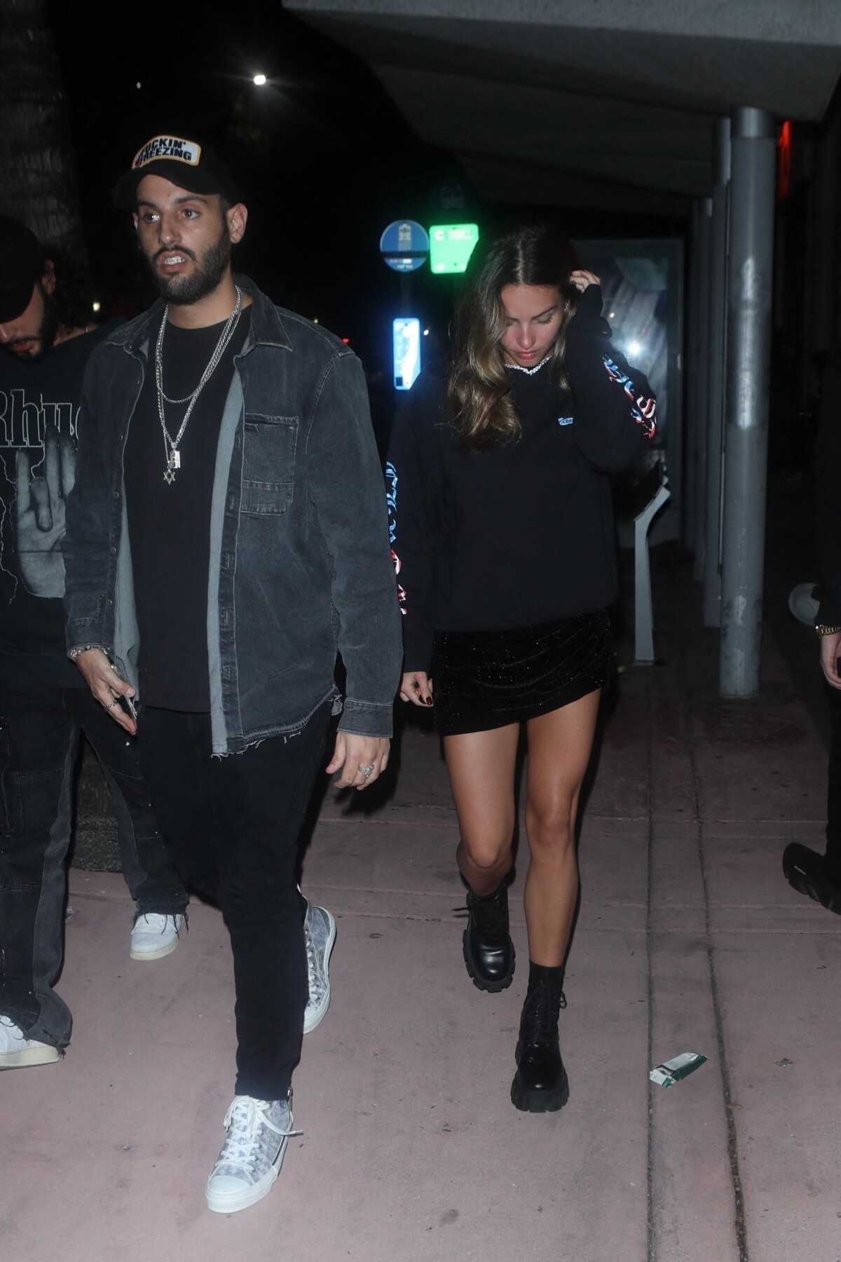 Photo Exclusif Thylane Blondeau et son fiancé Benjamin Attal à la sortie du club GCSOBE