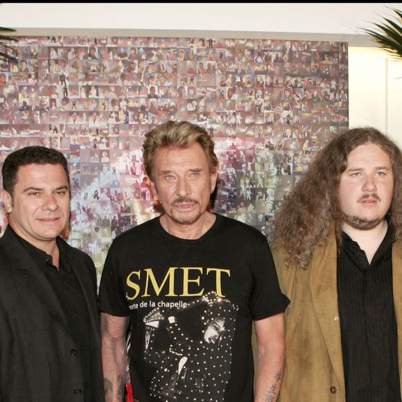 Johnny Hallyday et Yvan Cassar - Johnny Hallyday donne une conférence de presse pour sa tournée "Flashback Tour" 2006, dans le salon d'honneur du POPB