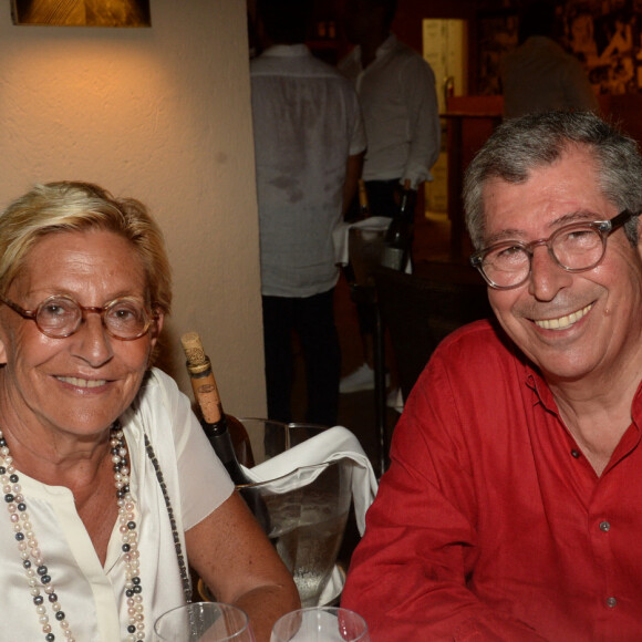 Exclusif - Patrick Balkany et sa femme Isabelle - Soirée annuelle du forain Marcel Campion sur la plage de Bouillabaisse à Saint-Tropez le 1er aout 2018.