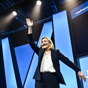 Marine Le Pen - Meeting de Marine Le Pen, candidate RN à l'élection présidentielle, à Perpignan le 7 avril 2022