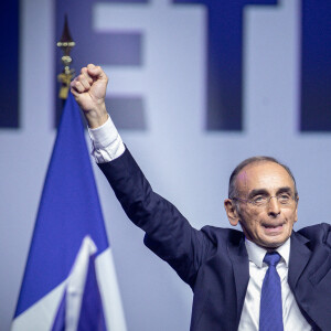 Eric Zemmour lors du dernier meeting du candidat à l'élection présidentielle Eric.Zemmour avec le premier tour à Paris le 7 avril 2022