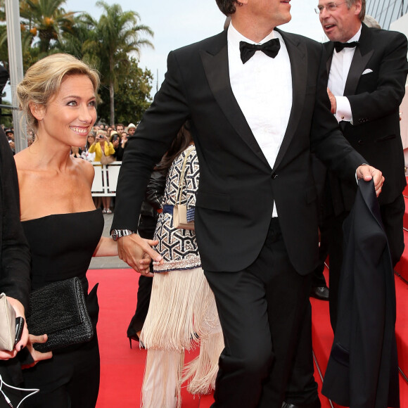 Anne-Sophie Lapix et son mari Arthur Sadoun - Montée des marches du film "Macbeth" lors du 68 ème Festival International du Film de Cannes, à Cannes le 23 mai 2015. 