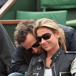 Anne-Sophie Lapix et son mari Arthur Sadoun - Jour 8 - People aux Internationaux de France de tennis de Roland Garros a Paris le 2 juin 2013. 