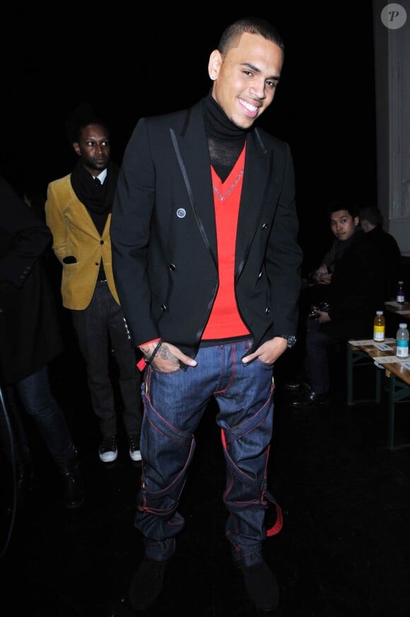 Chris Brown au défilé Jean-Paul Gaultier, le 21 janvier 2010 à Paris