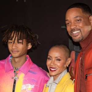 Jaden Smith, Jada Pinkett Smith et son mari Will Smith - People à la projection de la nouvelle série "Bel-Air" à Santa Monica. Le 9 février 2022 © Billy Bennight / Zuma Press / Bestimage