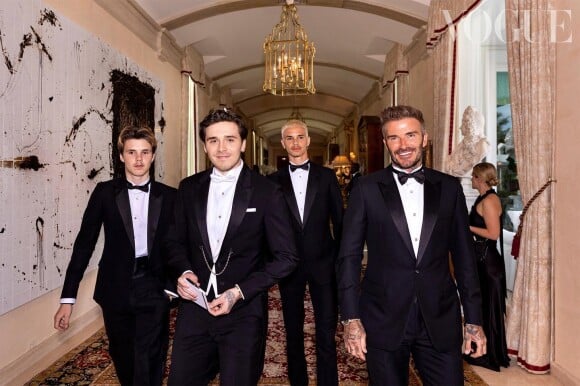 David Beckham et ses trois fils avant le mariage de l'aîné, Brooklyn. @ Instagram / David Beckham