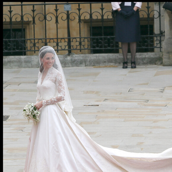 Pippa Middleton, demoiselle d'honneur de sa soeur Kate Middleton, lors de son mariage avec le prince William à Londresle 29 avril 2011 en l'abaye de Westminster