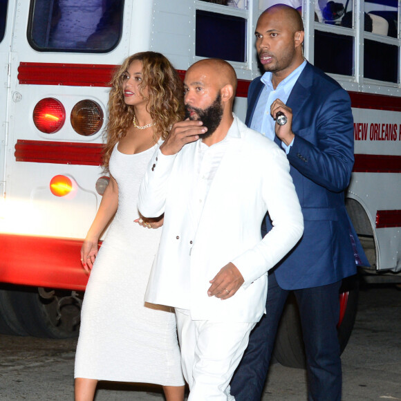 Beyoncé et son mari Jay-Z à la fête du mariage de Solange Knowles et Alan Ferguson sur le thème de "Mardi Gras" dans le quartier français de la Nouvelle-Orléans, le 16 novembre 2014.