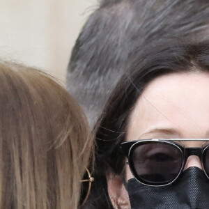 Gaëlle Pietri - Sorties des obsèques (bénédiction) de Gaspard Ulliel en l'église Saint-Eustache à Paris. Le 27 janvier 2022 © Jacovides-Moreau / Bestimage