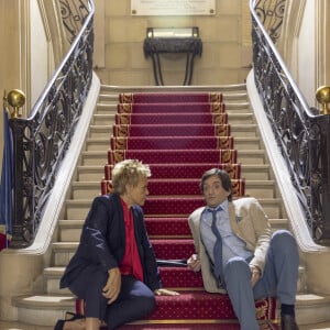 Exclusif - Muriel Robin, Pierre Palmade - Séquence "Le mariage" - Tournage du téléfilm " Ils s'aiment... enfin presque ", qui sera diffusé le lundi 18 avril à 21h10 sur TF1. © Cyril Moreau / Bestimage