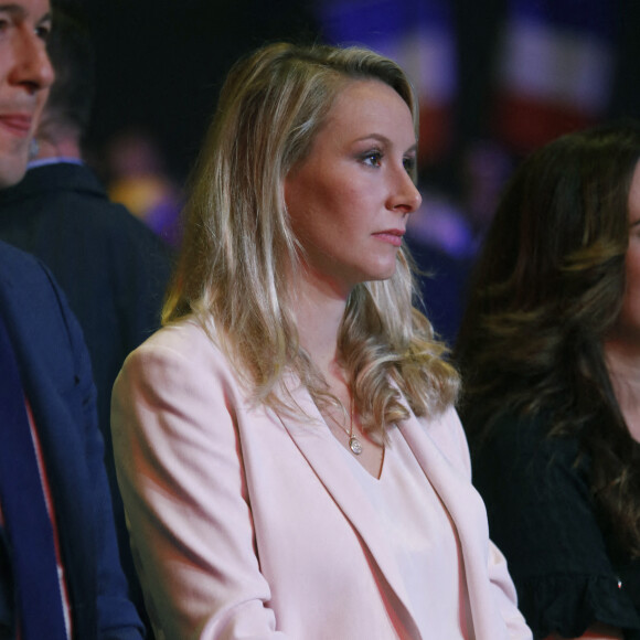 Marion Maréchal (enceinte) - Meeting de Eric Zemmour, candidat à l'élection présidentielle, au Zénith de Toulon le 6 mars 2022.