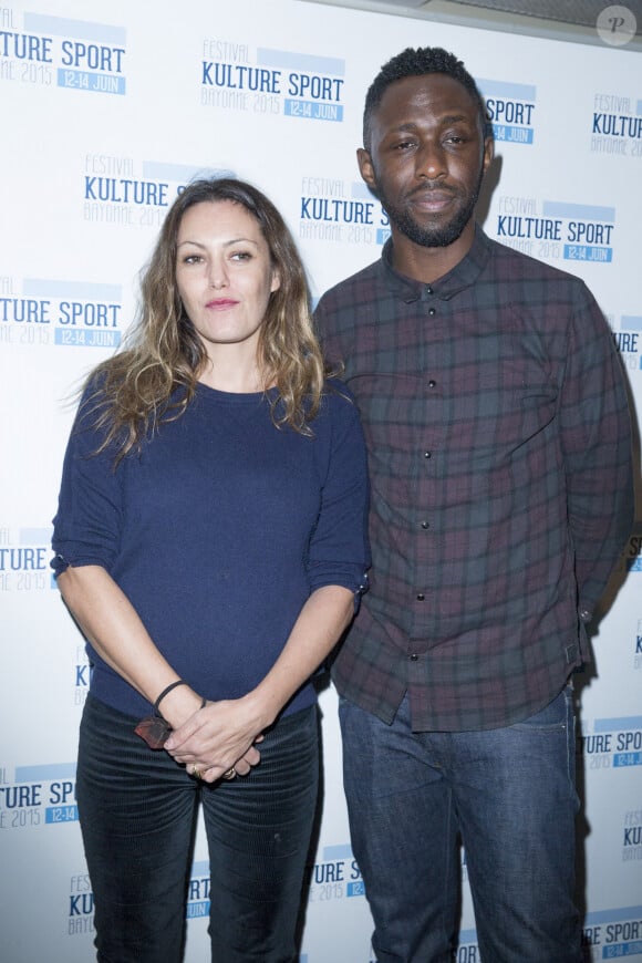 Karole Rocher et son compagnon Thomas Ngijol - Présentation du festival "Kulture Sport" lors d'une conférence de presse au cinéma Panthéon, à Paris le 24 novembre 2014.