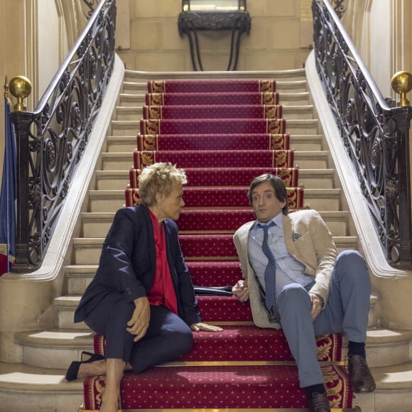 Exclusif - Muriel Robin, Pierre Palmade - Séquence "Le mariage" - Tournage du téléfilm " Ils s'aiment... enfin presque ", qui sera diffusé le lundi 18 avril à 21h10 sur TF1. © Cyril Moreau / Bestimage