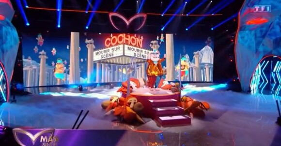 Le Cochon lors de l'émission "Mask Singer 2022" du 8 avril, sur TF1