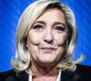 Marine Le Pen , Rassemblement National (RN) (23,6% et qualifiée pour le second tour) à son QG lors du premier tour des élections présidentielles, à Paris le 10 avril 2022. © JB Autissier / Panoramic / Bestimage 