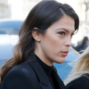 Iris Mittenaere - Sorties des obsèques de Jean-Pierre Pernaut en la Basilique Sainte-Clotilde à Paris le 9 mars 2022. © Christophe Clovis / Bestimage