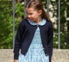 La princesse Charlotte de Cambridge - La famille royale britannique quitte la chapelle Saint-Georges de Windsor après la messe de Pâques, le 17 avril 2022. 