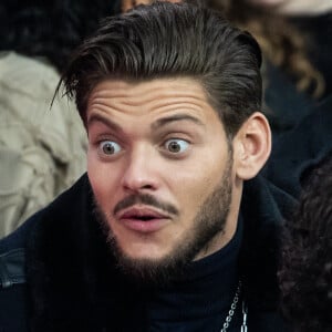 Rayane Bensetti dans les tribunes lors du match de championnat de Ligue 1 Conforama opposant le Paris Saint-Germain (PSG) aux Girondins de Bordeaux au Parc des Princes à Paris, France, © Cyril Moreau/Bestimage 