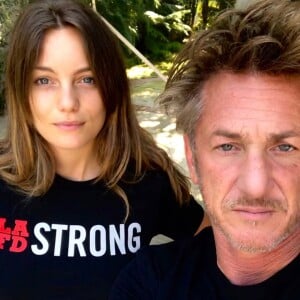 Sean Penn et sa femme Leila Gorge font la promotion de LAFD foundation sur Instagram.